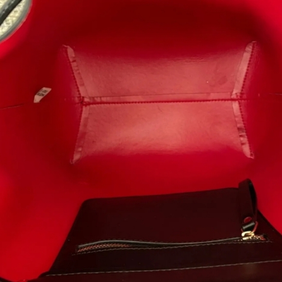 MANSUR GAVRIEL Authentic Large Black Leather Drawstring Backpack Red Interior